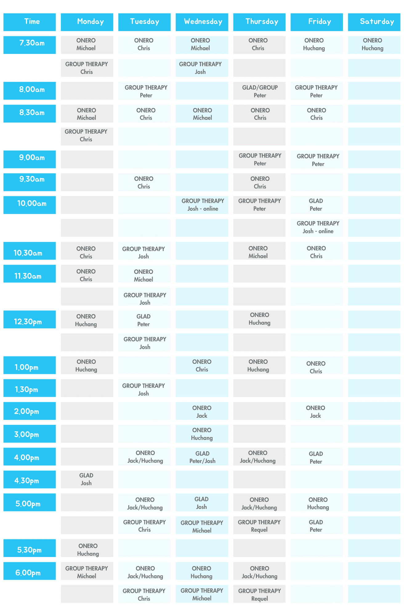 St Leonards Physio class timetable